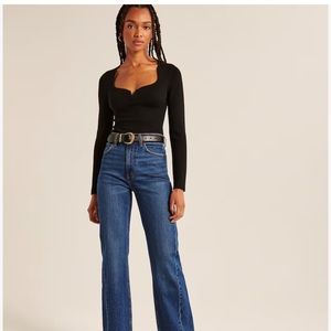 Sweetheart sweater bodysuit forest green